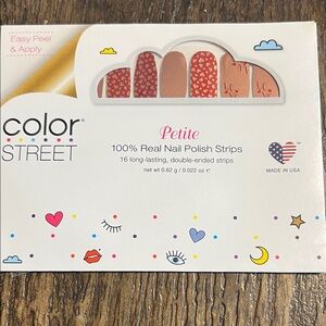 Color Street Petite Nail Strips - Red Hearts and Pink